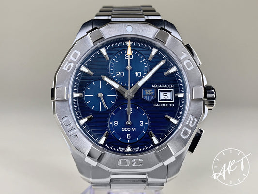 Tag Heuer Aquaracer Chronograph Blue Dial SS Auto Diver Watch CAY2112
