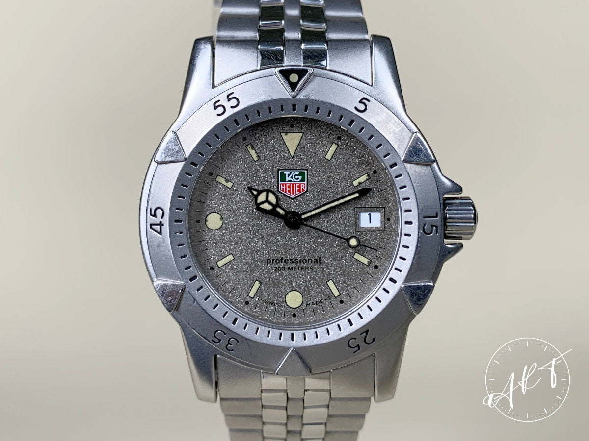 TAG Heuer Professional Granite Dial SS Quartz Diver Watch WD1211-K-20 w/ B&P