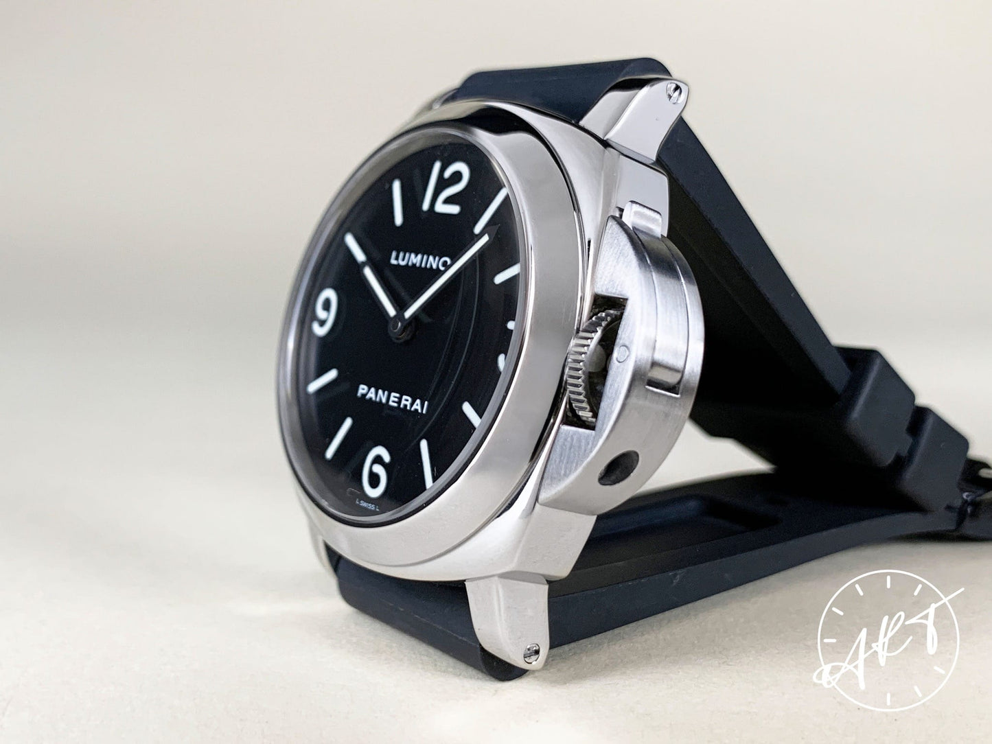 Panerai PAM 112 Luminor Base G Serial Black Dial SS Diver Watch PAM00112 w/ Box