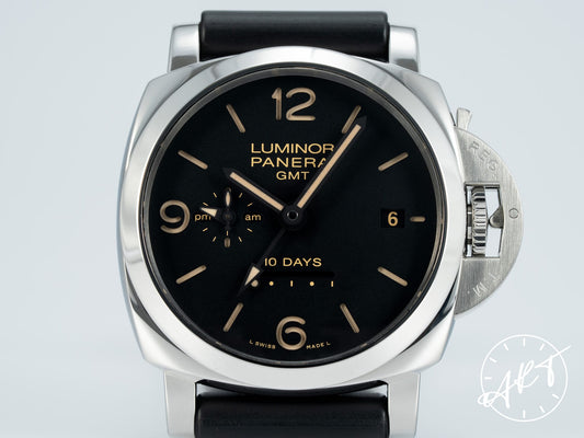 Panerai PAM 533 Luminor 1950 10 Days GMT Day/Night Black Dial SS Watch PAM00533 BP