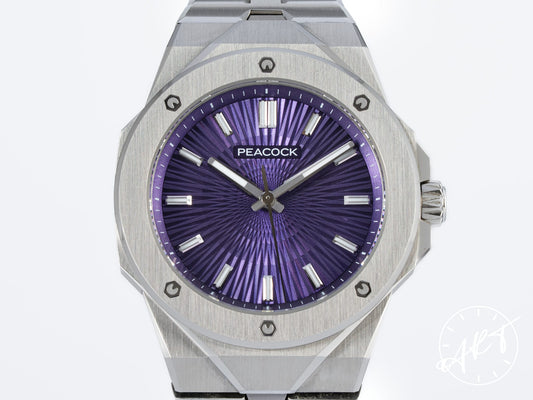 NEW Peacock Plumage Gaze Purple Guilloche Purple Guilloche Dial Stainless Steel Automatic 199 Pcs Limited Edition Watch PFG0501.03