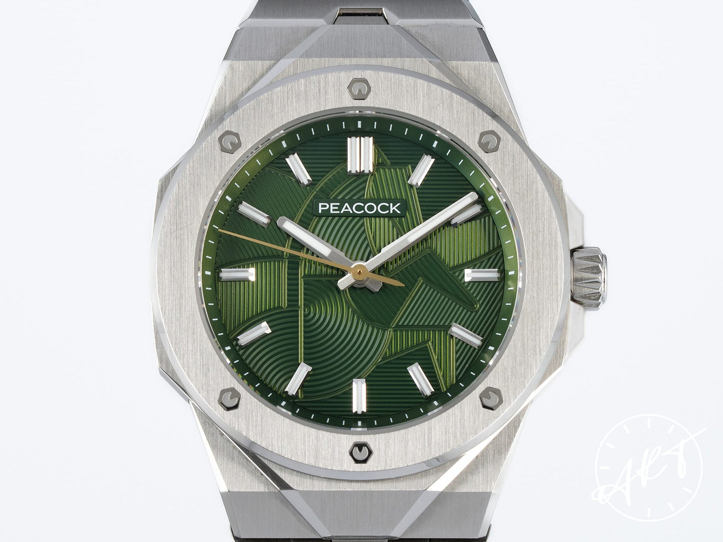 NEW Peacock Plumage Gaze Green Green Guilloche Dial Stainless Steel Automatic Watch PFG0502.02