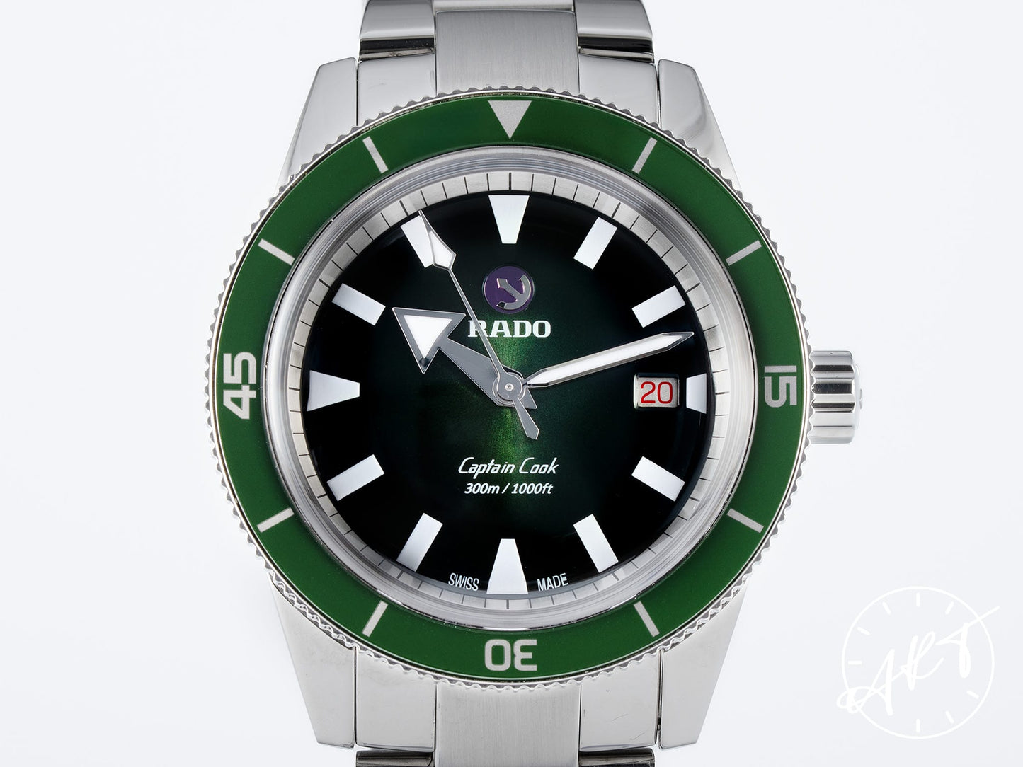 Rado Rado HyperChrome Captain Cook 42 Green Dial SS Diver Watch R32105313 BP