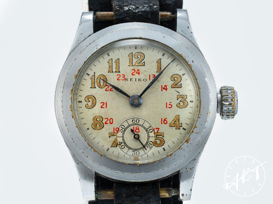 Vintage WWII Japanese Military Seiko Seikosha Double Case Two-Tone Dial Watch