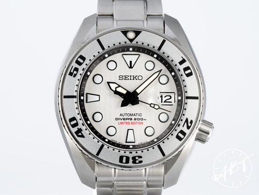 NOS Seiko Prospex Silver Dial Stainless Steel Automatic Silver Sumo Thailand Limited Edition Diver Watch SPB029J1