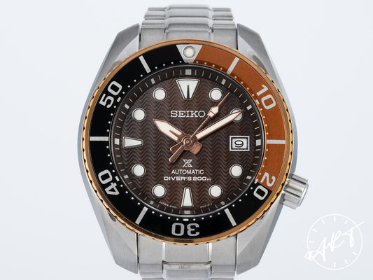 Seiko Prospex Black, Brown Bezel Brown Dial Stainless Steel Automatic Sumo 2020 Asia Exclusive Hawksbill Turtle Limited Edition Diver Watch SPB192J1