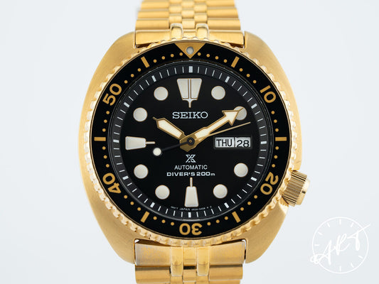 Seiko Prospex Day & Date Gray Dial “Golden Turtle” SS Auto Diver Watch SRPC44 BP