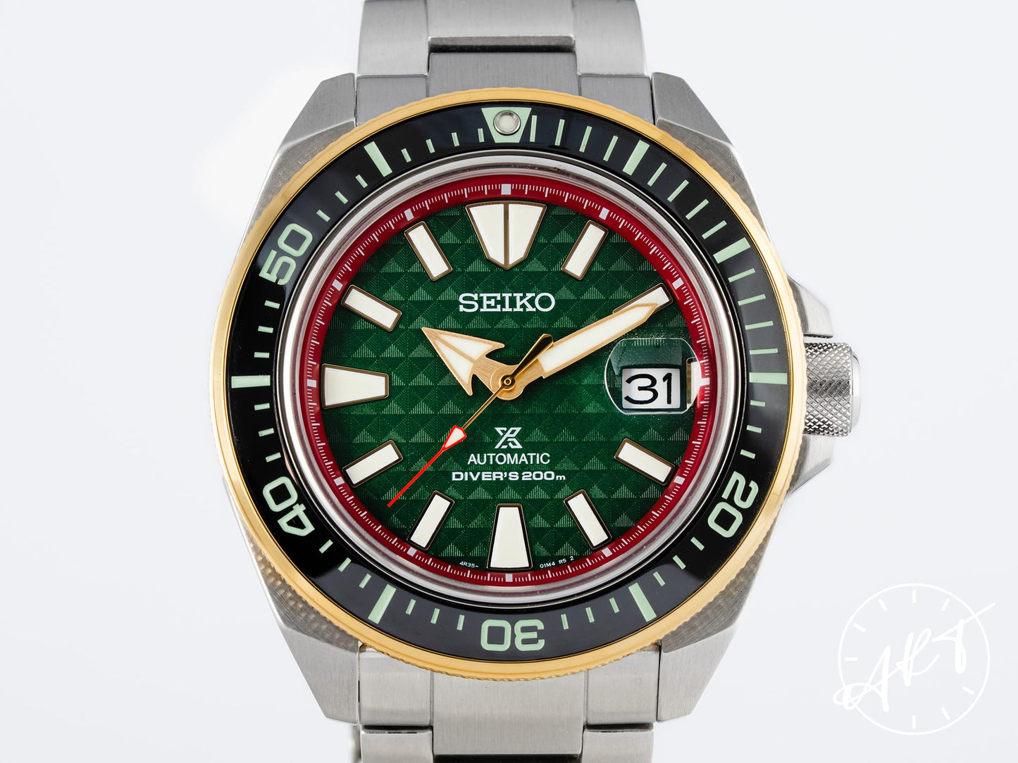 NOS Seiko Prospex Black Bezel Green Dial SS King Samurai Yak Wat Chang 30th Anniv Ltd Diver Watch SRPH44K1 BP