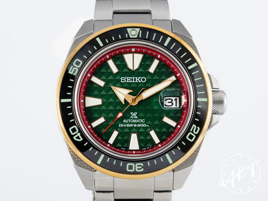 NOS Seiko Prospex Black Bezel Green Dial Stainless Steel Automatic King Samurai Yak Wat Chang 30th Anniversary Limited Edition Diver Watch SRPH44K1
