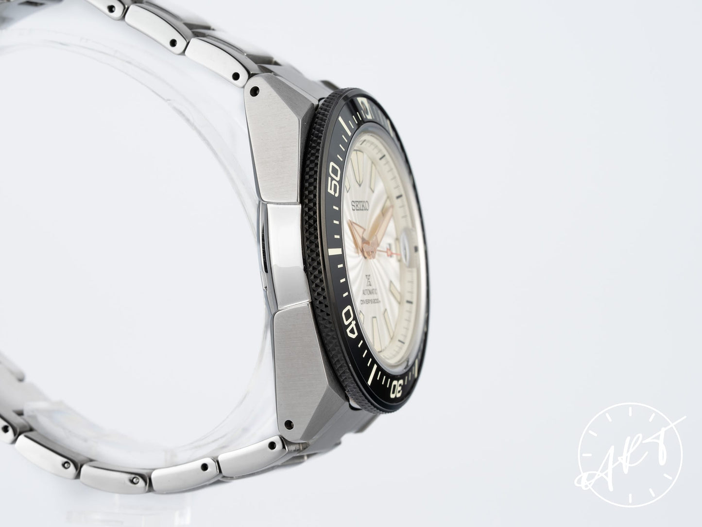 NOS Seiko Prospex Black Bezel White Dial SS White Elephant Thailand Ltd Diver Watch SRPK57K1 BP
