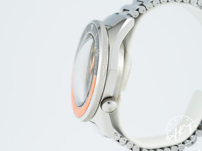 Vintage Berios x Squale 100 ATMOS Black & Orange Bezel Brown Dial SS Auto Watch