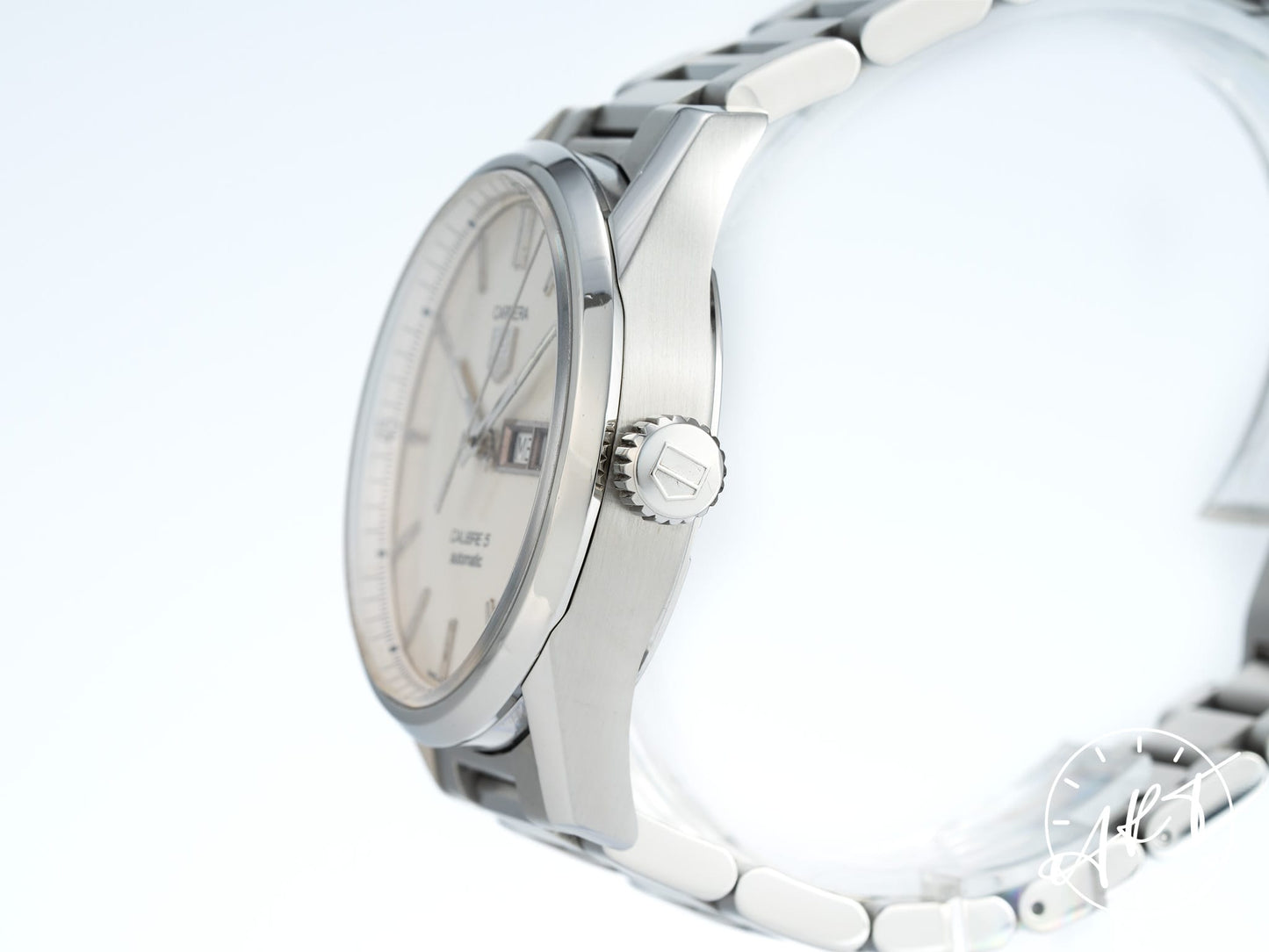 TAG Heuer Carrera Day-Date Silver Dial Stainless Steel Automatic Watch WAR201B