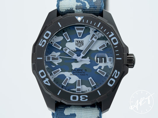 TAG Heuer Aquaracer Cal 5 Camouflage Dial Black Titanium Auto Diver Watch w/ Box