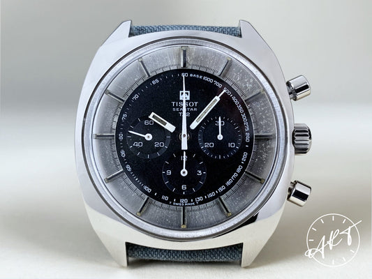 Vintage Tissot Seastar T12 Chronograph Black Dial Stainless Steel Manual Watch