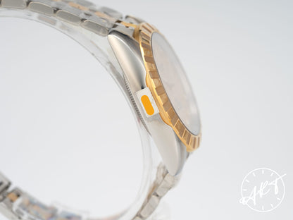 NEW Tudor Classic Gold Linen Diamond Dial 18K Gold & SS Watch 21013 w/Box