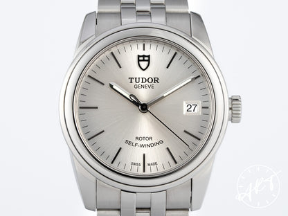 Tudor Glamour Date 36 Silver Dial Stainless Steel Automatic Watch 55000 w/ Paper & Manual