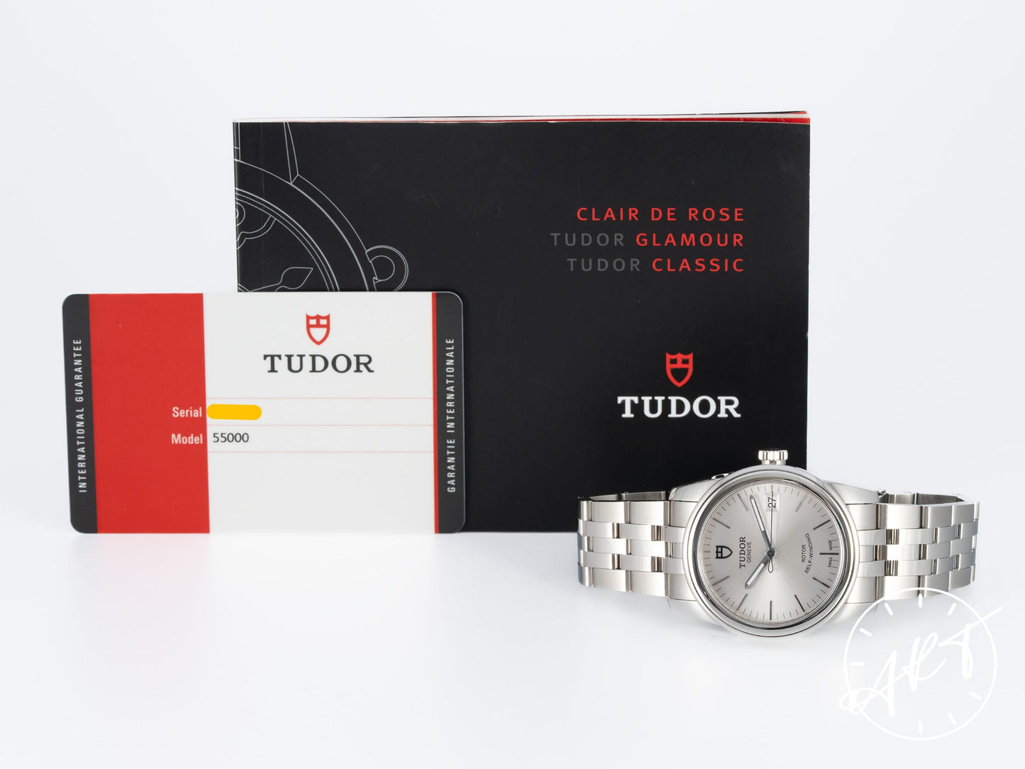 Tudor Glamour Date 36 Silver Dial Stainless Steel Automatic Watch 55000 w/ Paper & Manual