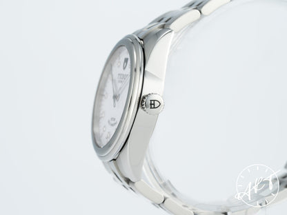 Tudor Glamour Date 36 Silver Diamond Dial SS Auto Watch 55000 w/ B&P