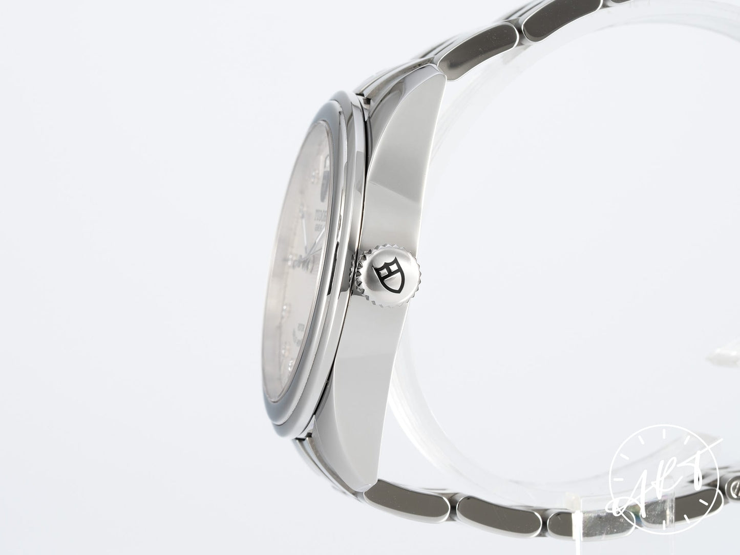 Tudor Glamour Day-Date Day-Date Silver Diamond Dial Stainless Steel Automatic Watch 56000 + Receipt