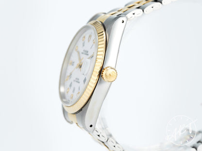 Tudor Prince Oysterdate White Diamond Dial Two-Tone 18K Gold & SS Watch 74033