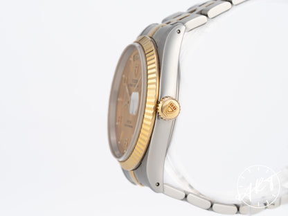 Tudor Prince Day-Date Gold Arabic Dial 18K Gold & SS Watch 76213