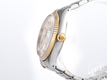 Tudor Prince Day-Date Silver Logo Dial 18K Gold & SS 50th Anniv Watch 76213 w/ Paper