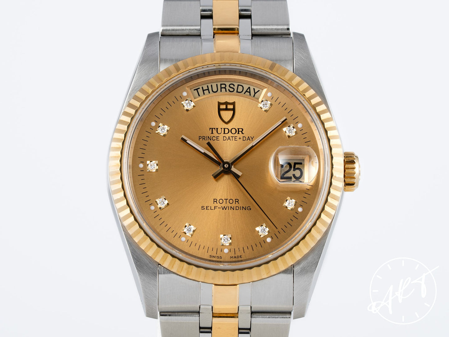 Tudor Prince Day-Date Day-Date Gold Dial Two-Tone 18K Gold, Stainless Steel Automatic Watch 76213