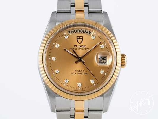 Tudor Prince Day-Date Day-Date Gold Dial Two-Tone 18K Gold, Stainless Steel Automatic Watch 76213