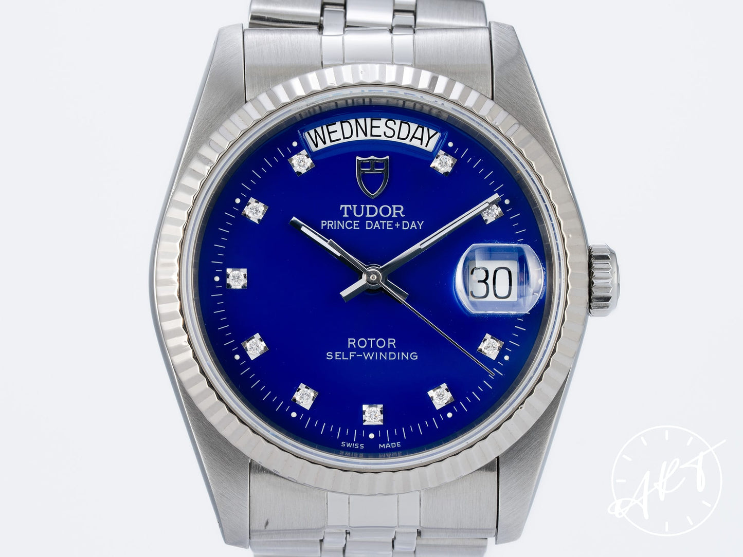 Tudor Prince Day-Date Day-Date Blue Diamond Dial SS & 18K WG Auto Watch 76214