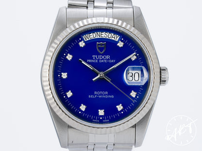 Tudor Prince Day-Date Day-Date Blue Diamond Dial SS & 18K WG Auto Watch 76214