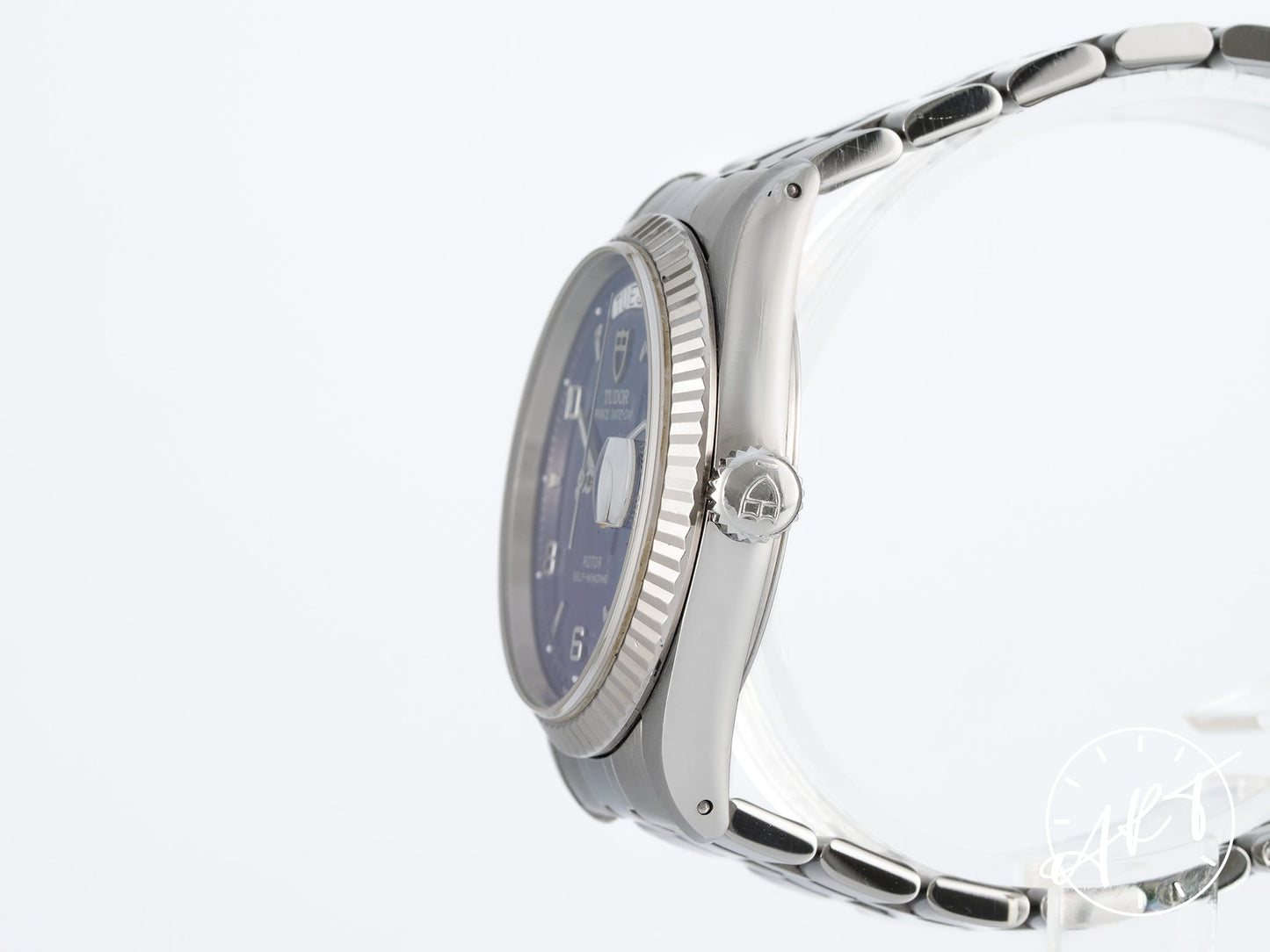 Tudor Prince Day-Date Day-Date Blue Arabic Dial 18K White Gold, Stainless Steel Automatic Watch 76214 w/ Box & Paper