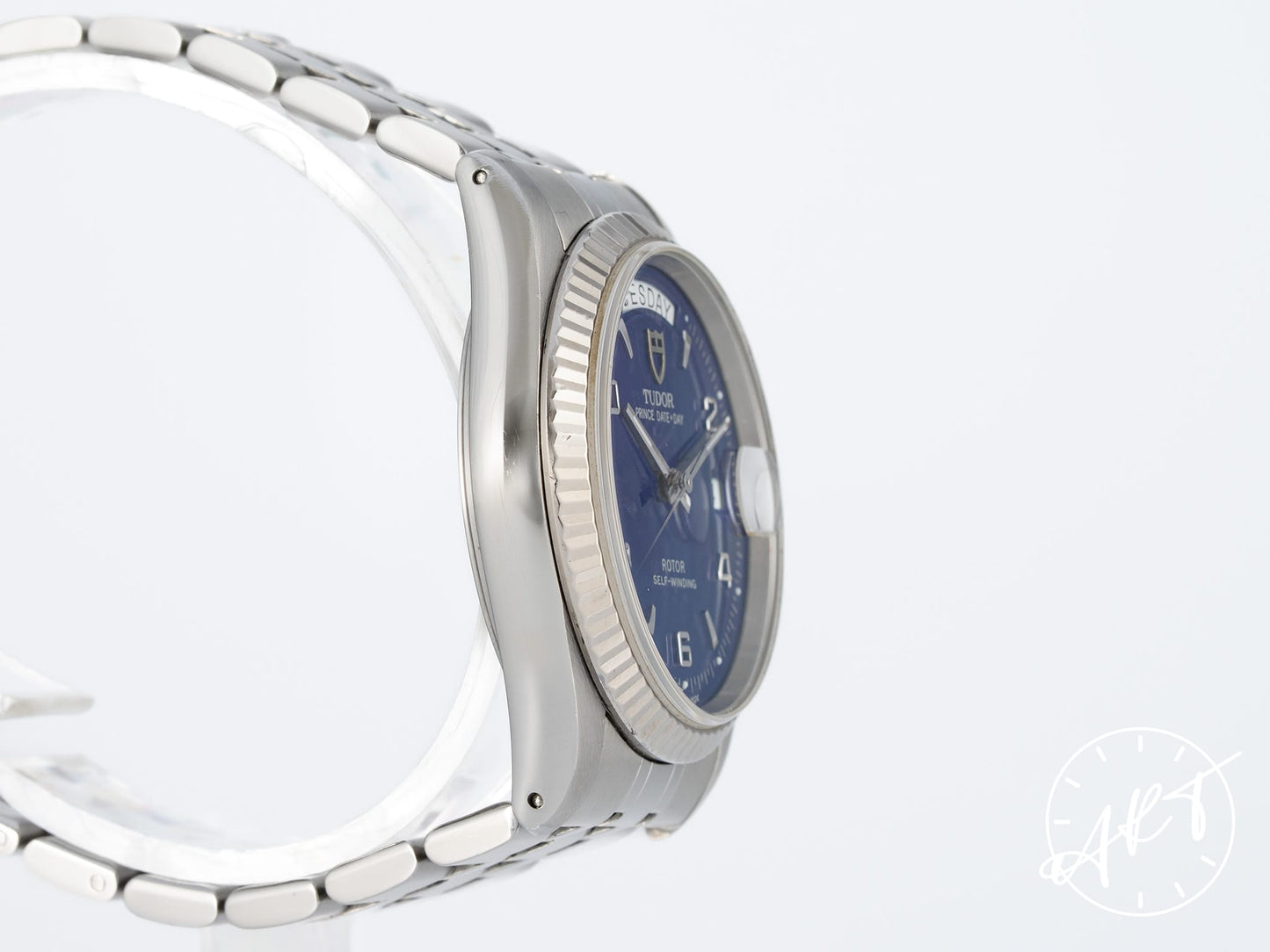 Tudor Prince Day-Date Day-Date Blue Arabic Dial 18K White Gold, Stainless Steel Automatic Watch 76214 w/ Box & Paper