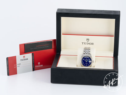 Tudor Prince Day-Date Day-Date Blue Arabic Dial 18K White Gold, Stainless Steel Automatic Watch 76214 w/ Box & Paper