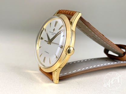 Vintage 1950s Vacheron Constantin Patrimony Silver Dial 18K Gold Auto Watch 6038