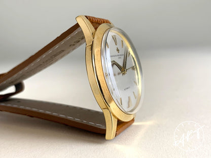 Vintage 1950s Vacheron Constantin Patrimony Silver Dial 18K Gold Auto Watch 6038